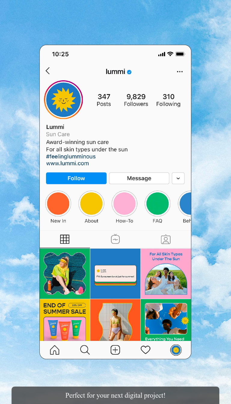 Colorful Instagram Feed for Skincare