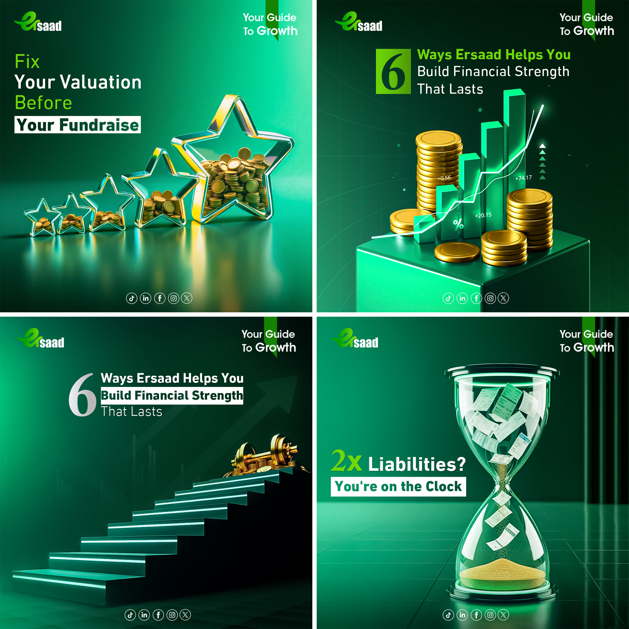 Finance Social Media Designs | Clean & Modern Layouts