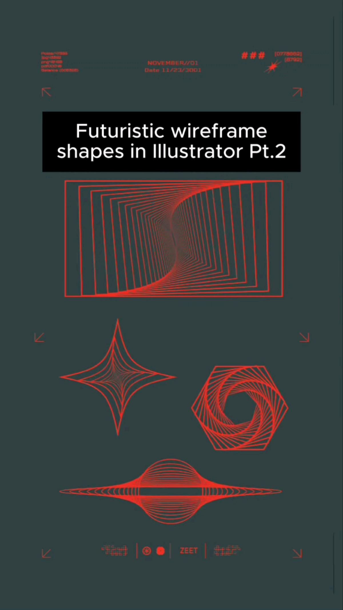 Graphic Designers – create futuristic Wireframe shapes in Adobe illustrator ……#adobeillustrator