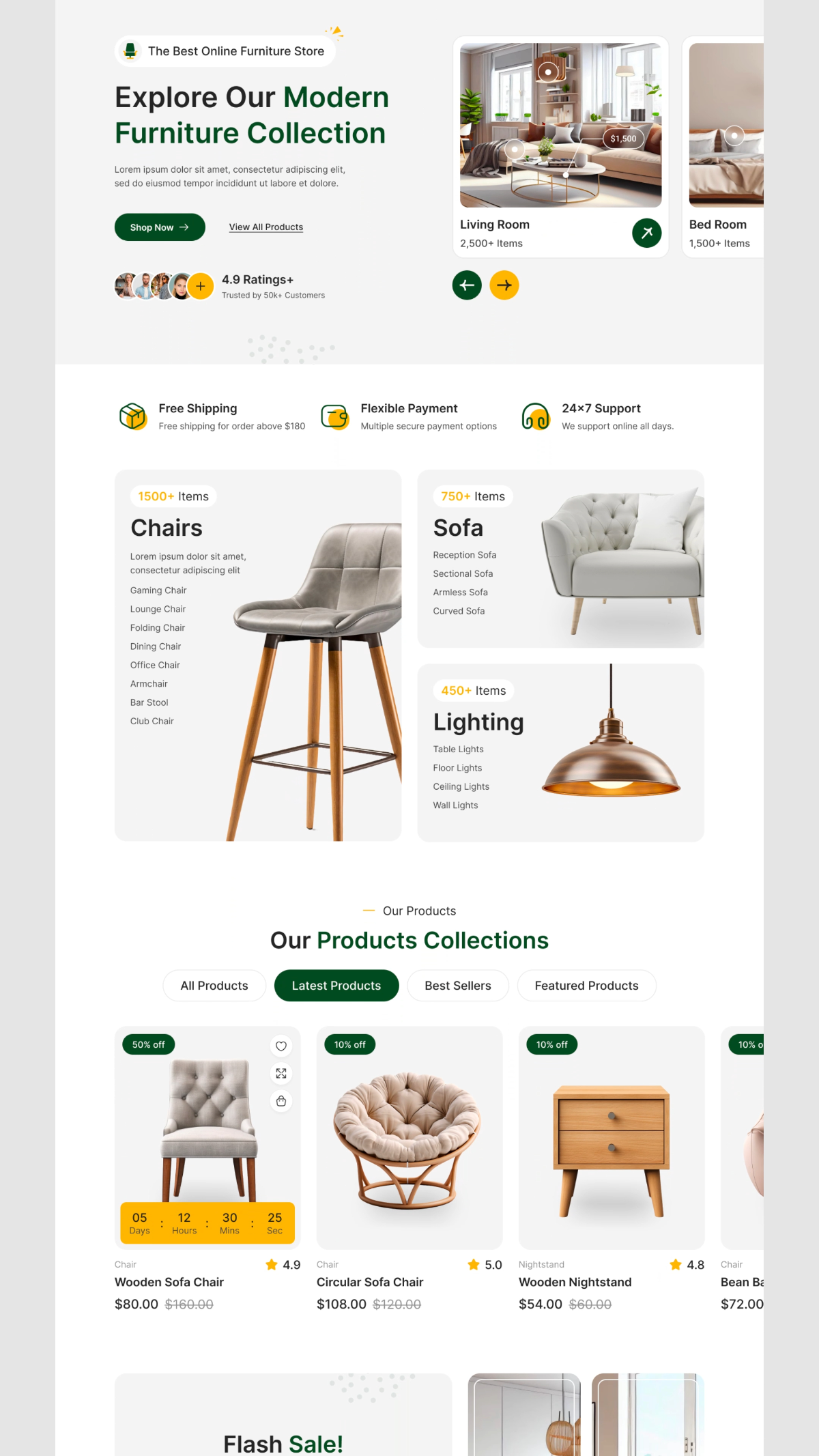 Furniture Ecommerce Website / Furniture Store Website Figma Template with Mobile Responsive Design