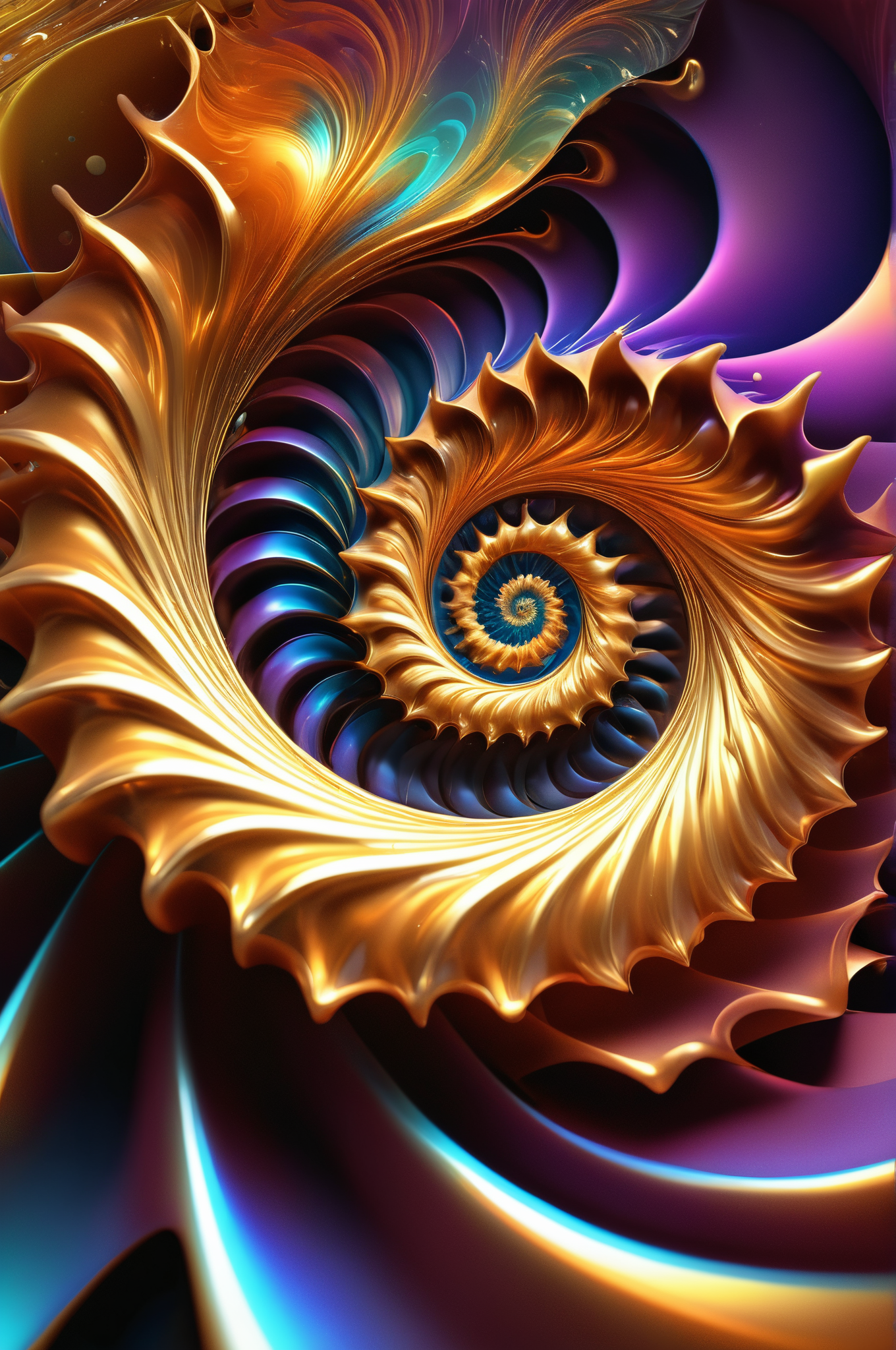 Discover AI Abstract Landscape – AI Abstract: Liquid Metal & Sacred Geometry