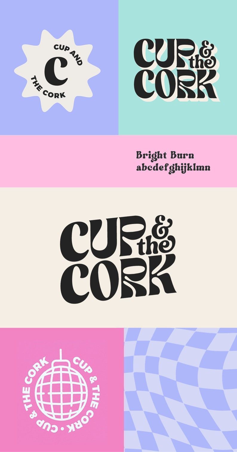 Retro Logo Design & Custom Branding Package | Bright Colorful Canva Templates