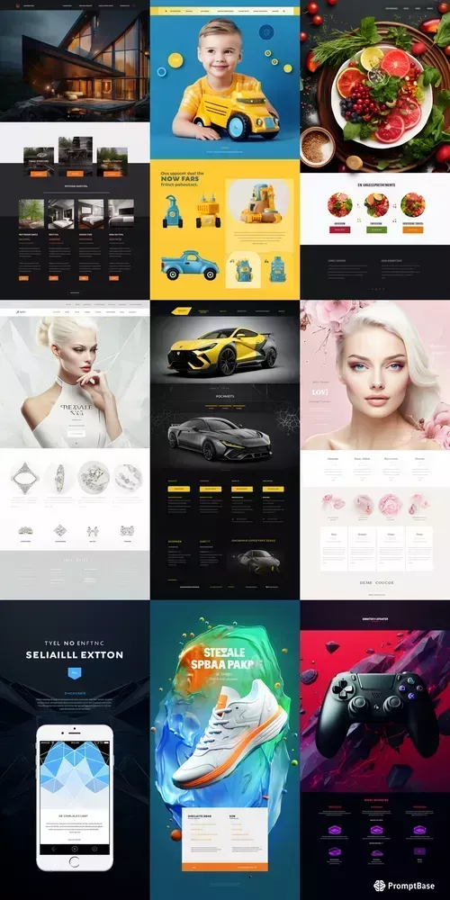 Website Landing Page Designs- AI UX UI