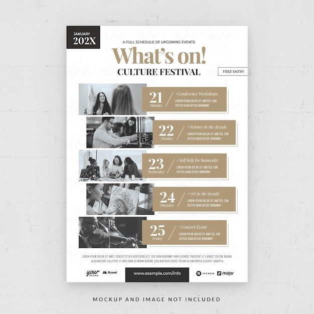 Modern Culture Event Schedule Poster & Flyer Template in PSD