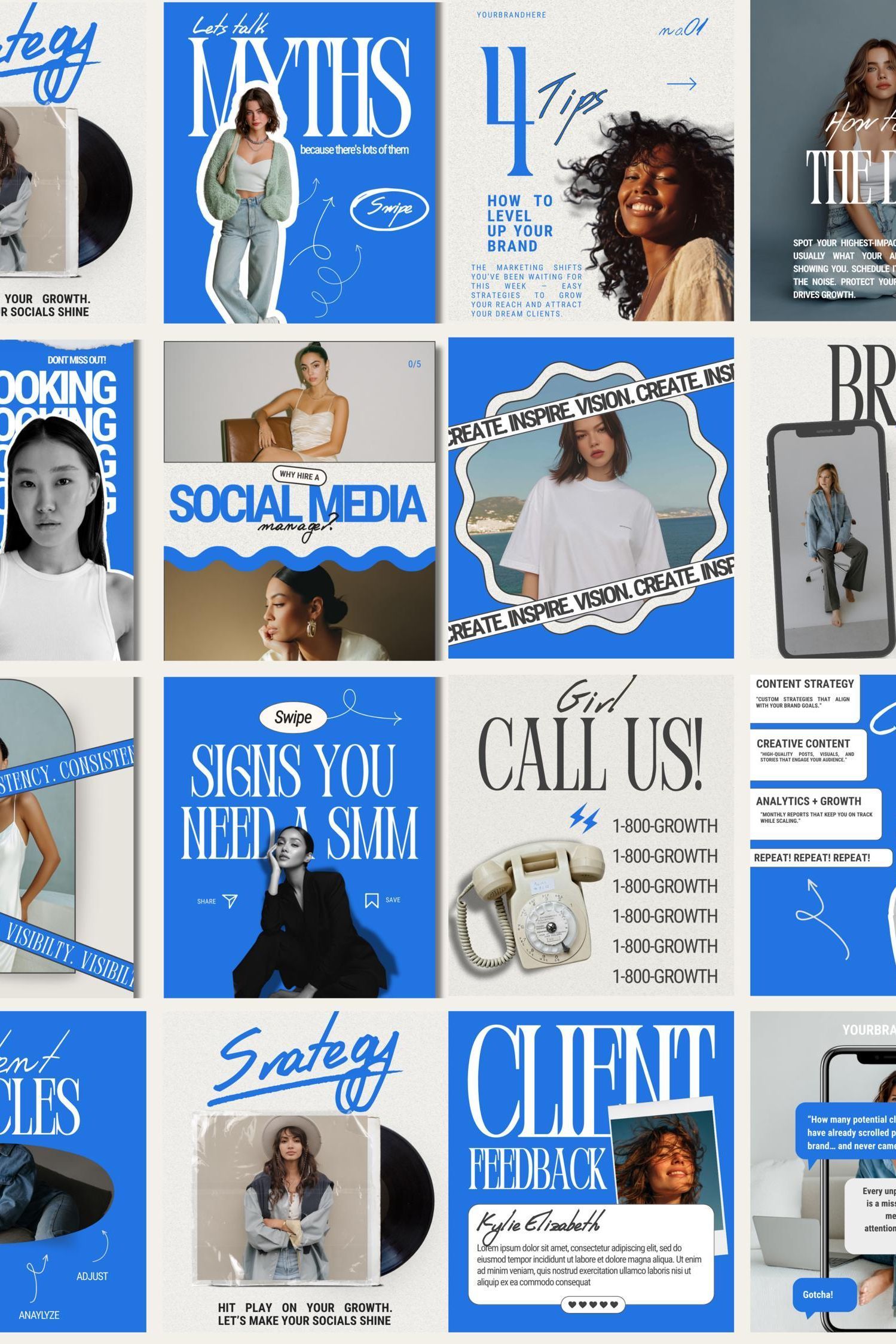 Modern Instagram Templates for Social Media Managers | Aesthetic Workflow Design