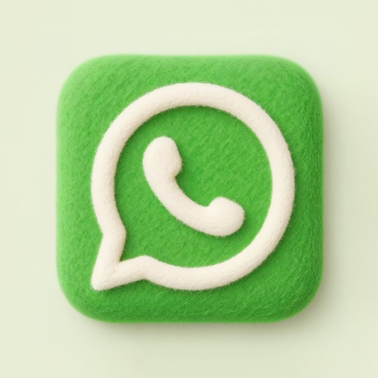 3d render of a whatsapp icon on a green square | AI-generated image