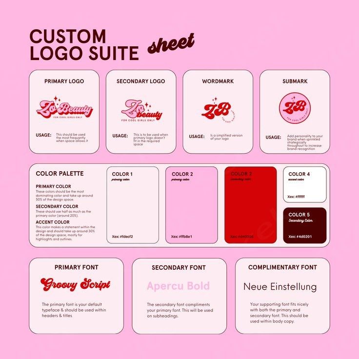 Pink and Red Branding | Logo Design