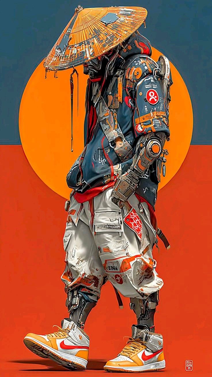 bahrober wrapz | FREE Wallpaper: Cyber Samurai Warrior Futuristic Phone Background