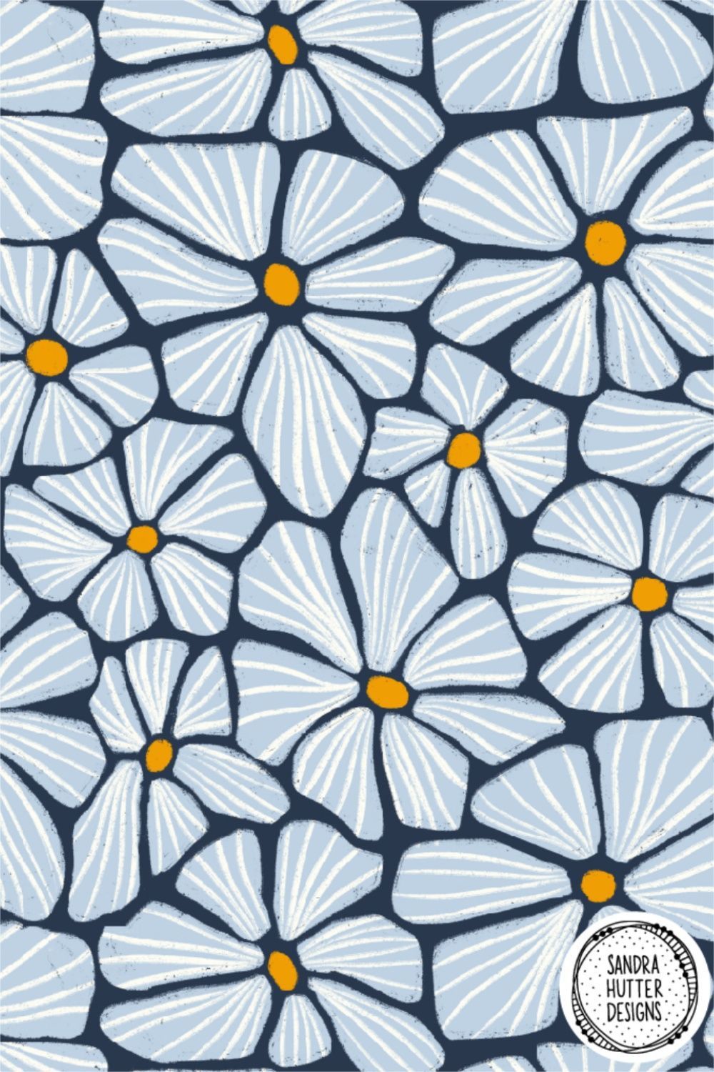 Mosaic Flowers / Surface Pattern Design / Floral Pattern / Flower Pattern / Floral Fabric