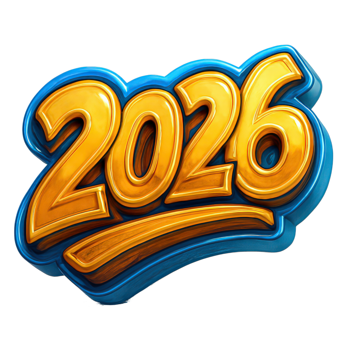 Bright And Bold 3d Number 2026 Design PNG Images | PNG Free Download – Pikbest
