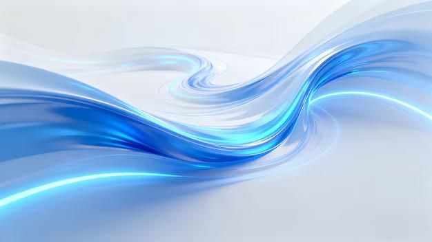 Abstract flowing blue lines on white | Premium AI-generated image