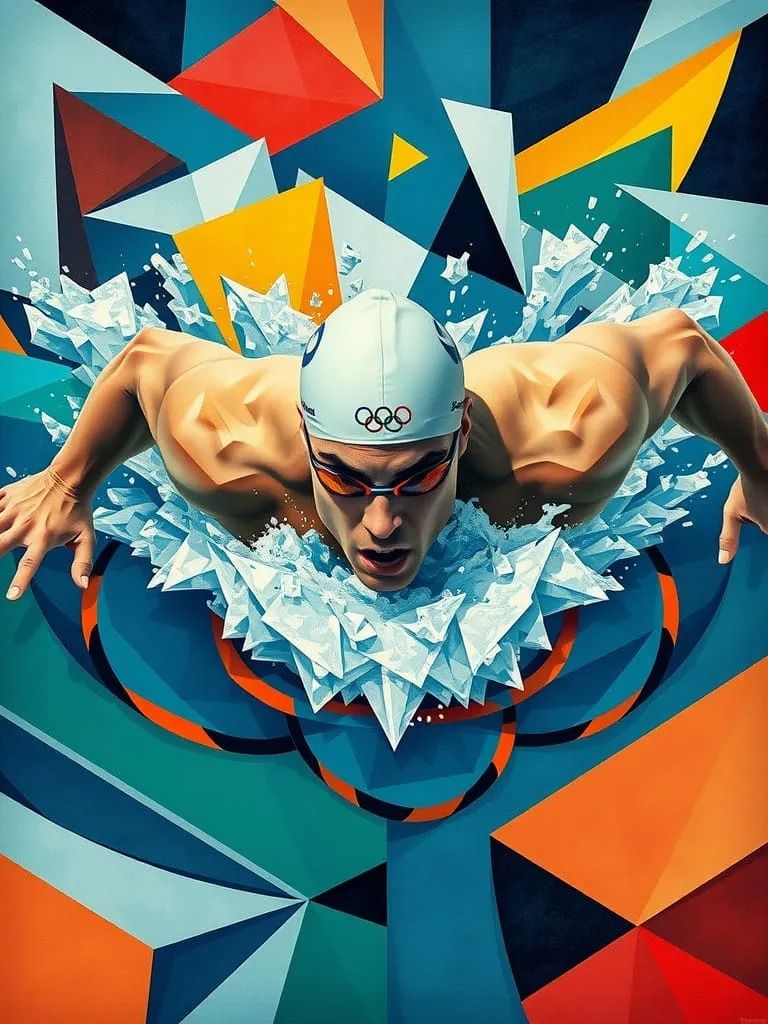 Create your own cubist Olympic swimmer art with AI