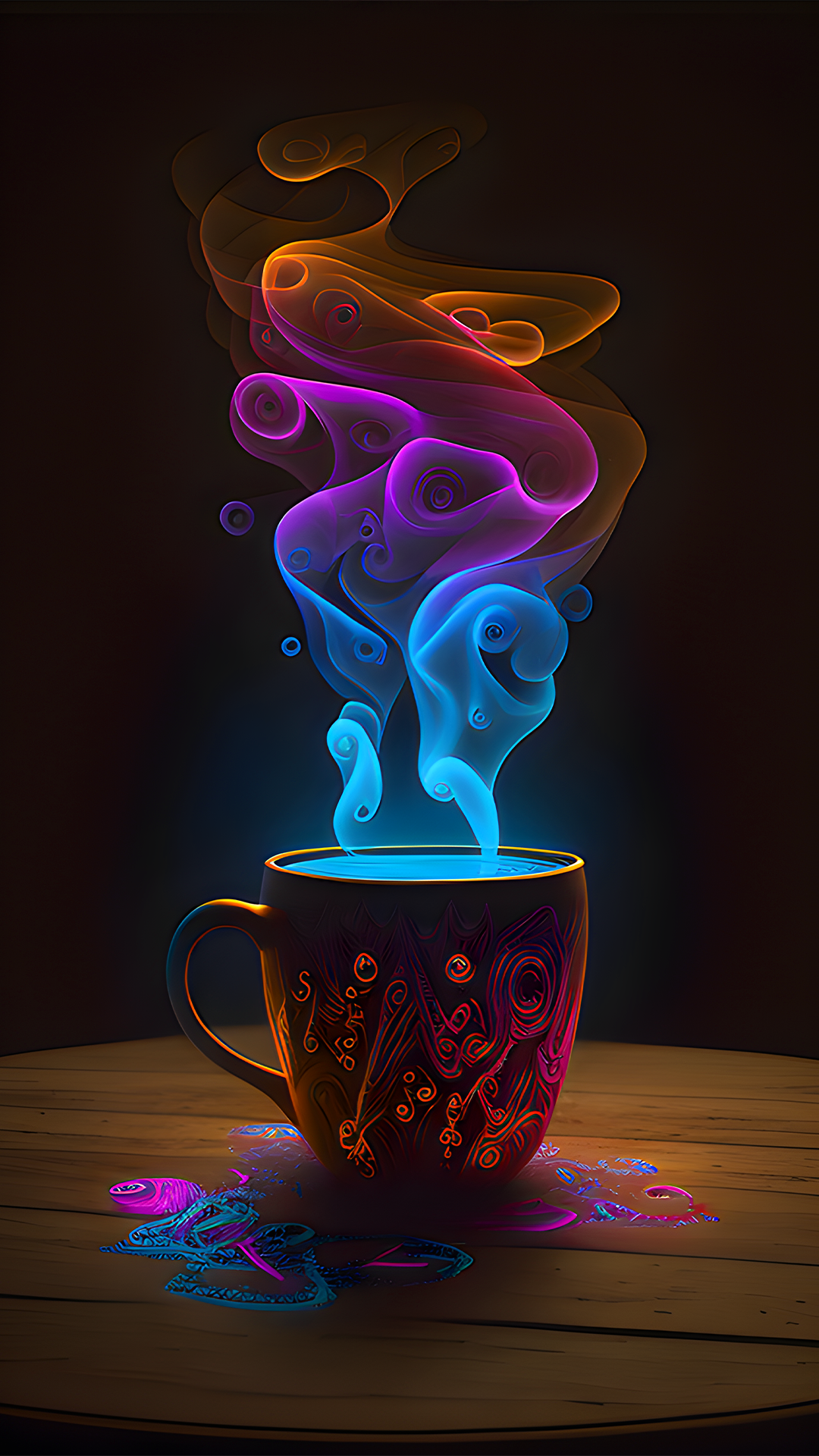 3D Coffee Mug of Cappuccino in a Creative & Aesthetic Wallart Desing