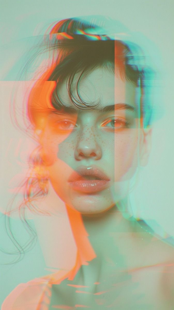 Glitch Beauty: Abstract Fashion Portrait