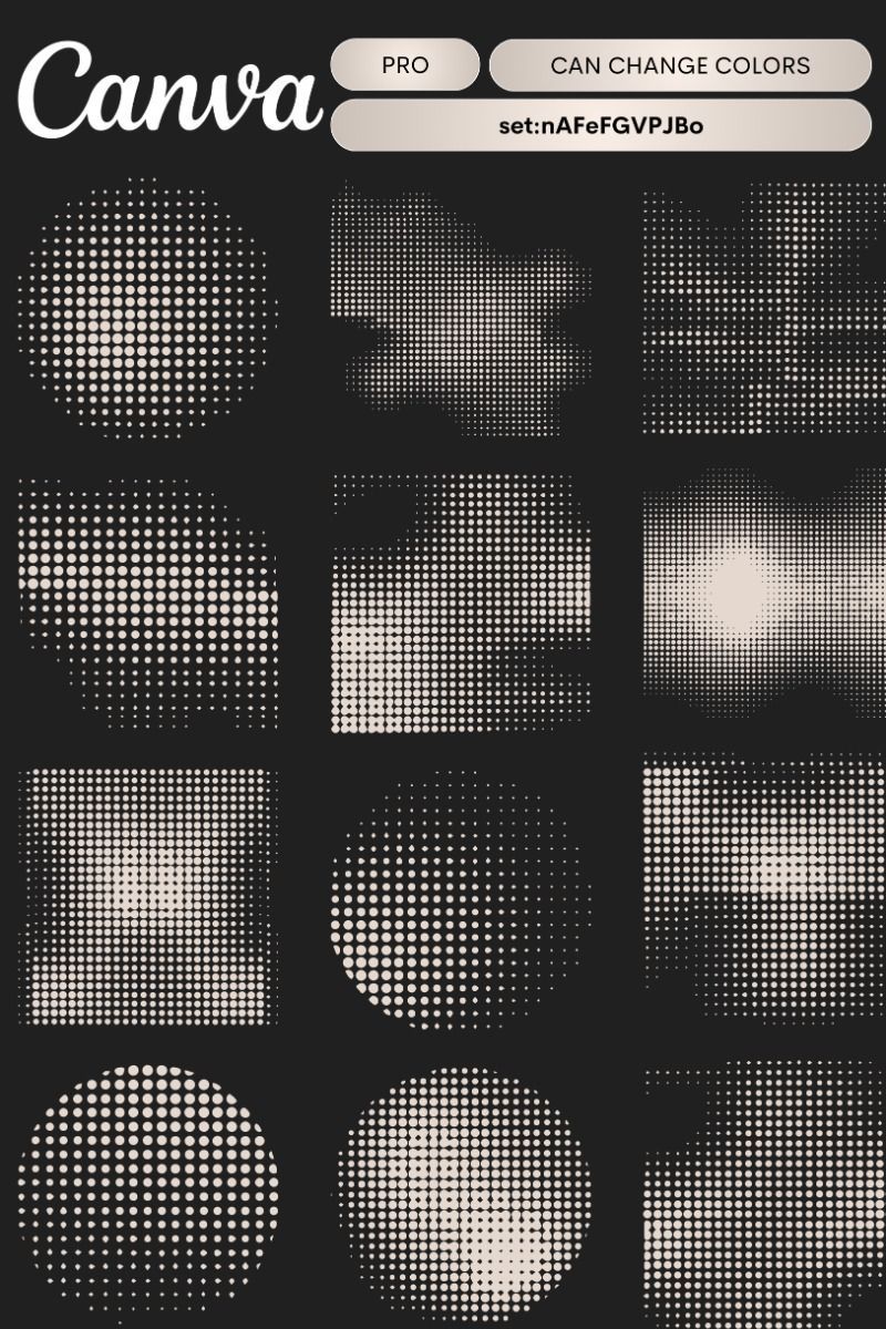 Canva Elements | Canva Elements Keyword | Halftone | Texture | Dot | Polka |