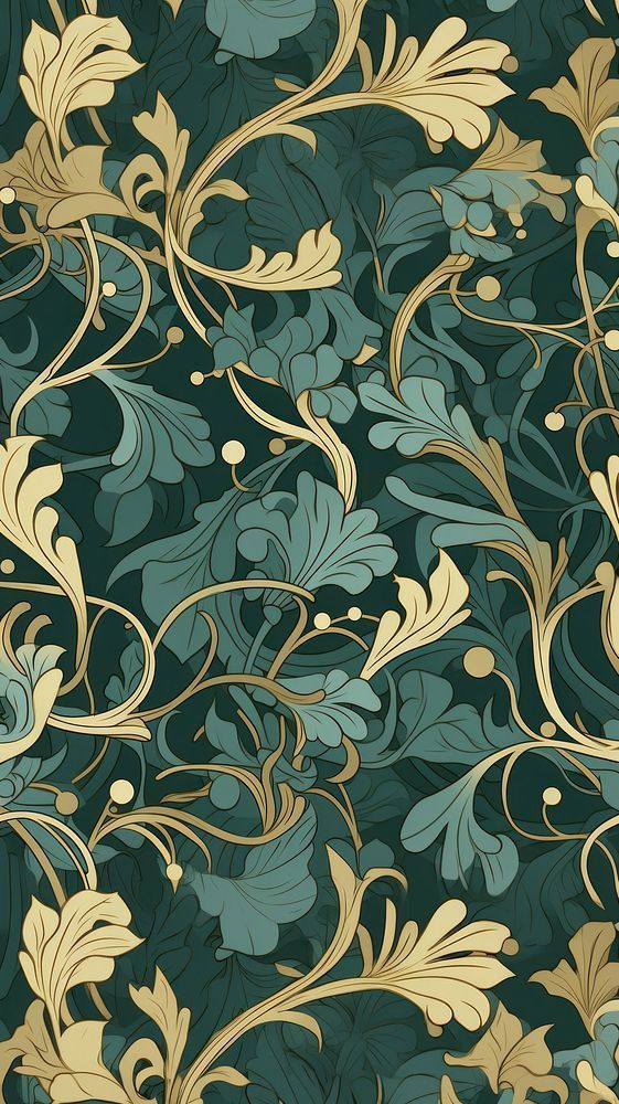 Download premium image of Vines art wallpaper pattern.  about art nouveau wallpaper, art nouveau …