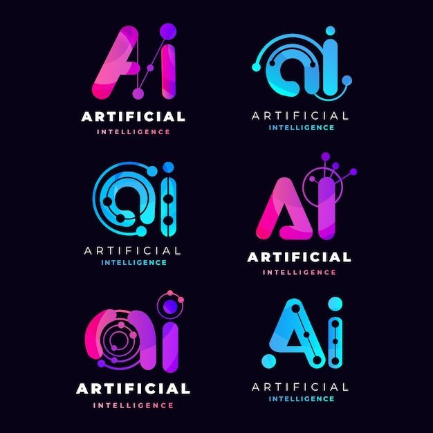 Gradient ai logo template collection | Free Vector