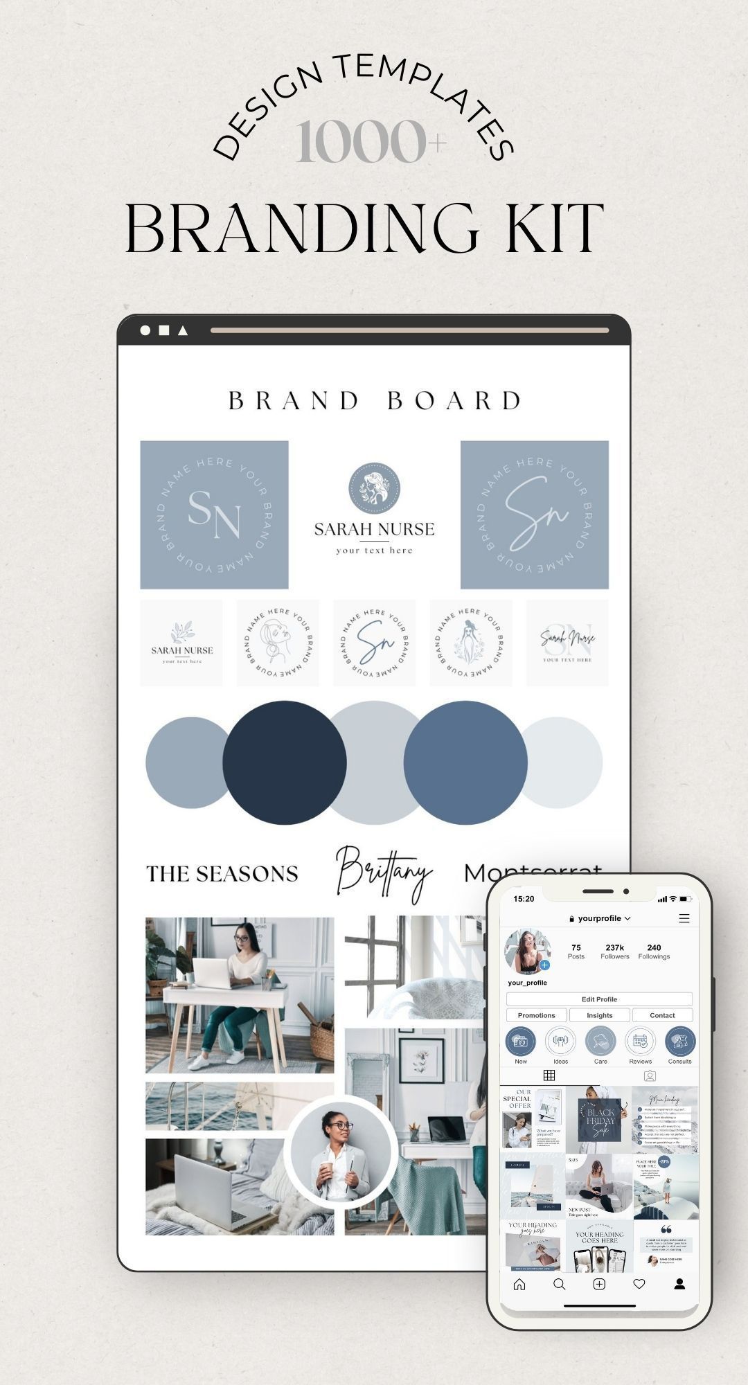 Full Branding Kit in Blue colors | Switzer Templates