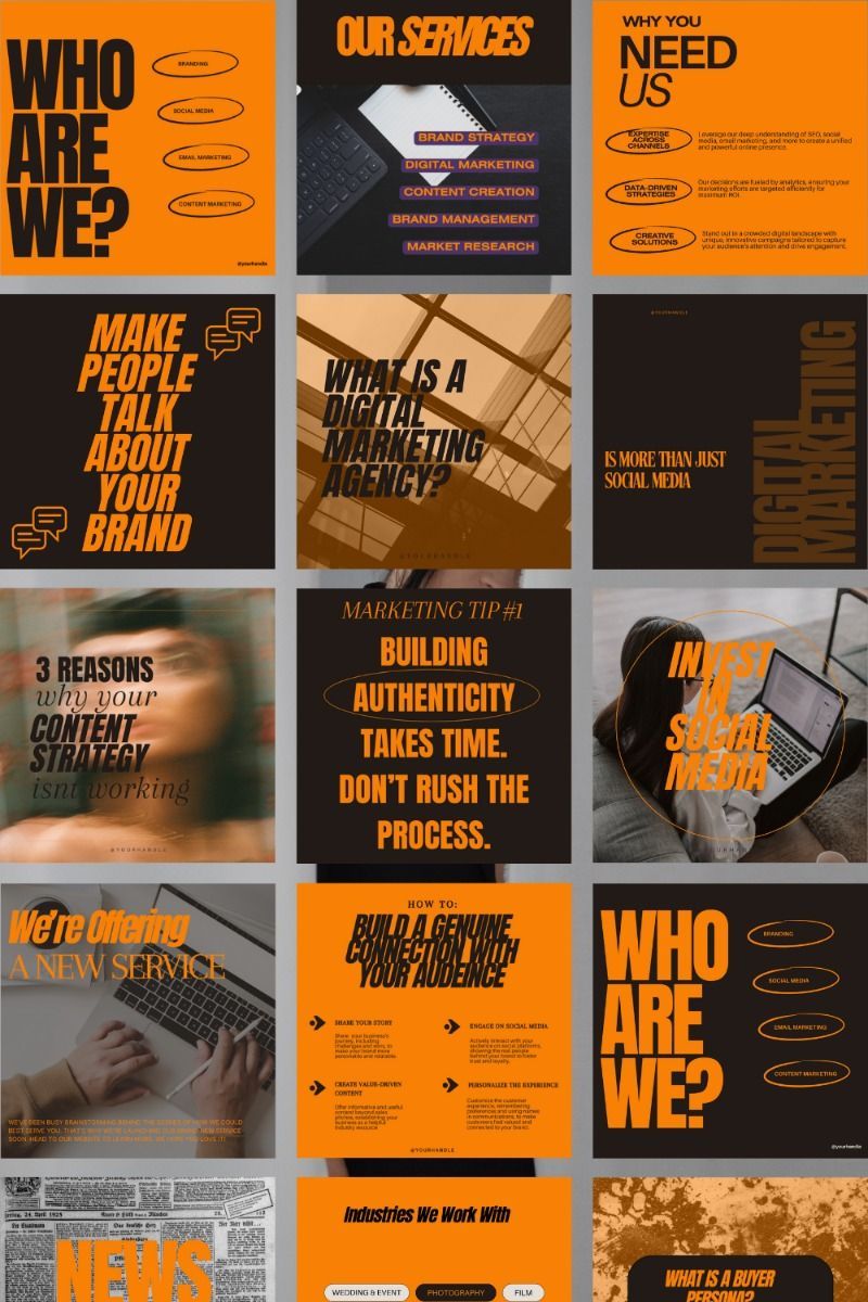 Instagram template for marketing agency