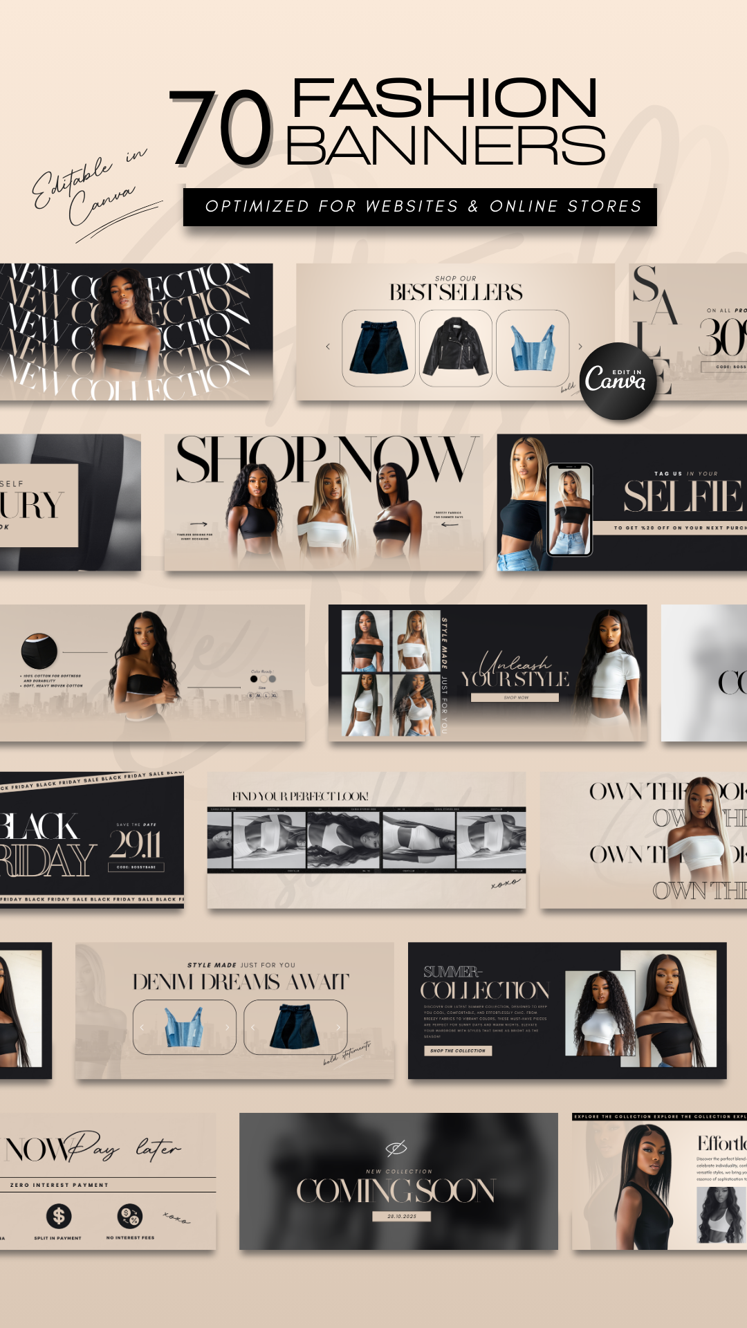 70 Fashion Website Banners | Website Design & Canva Templates for S