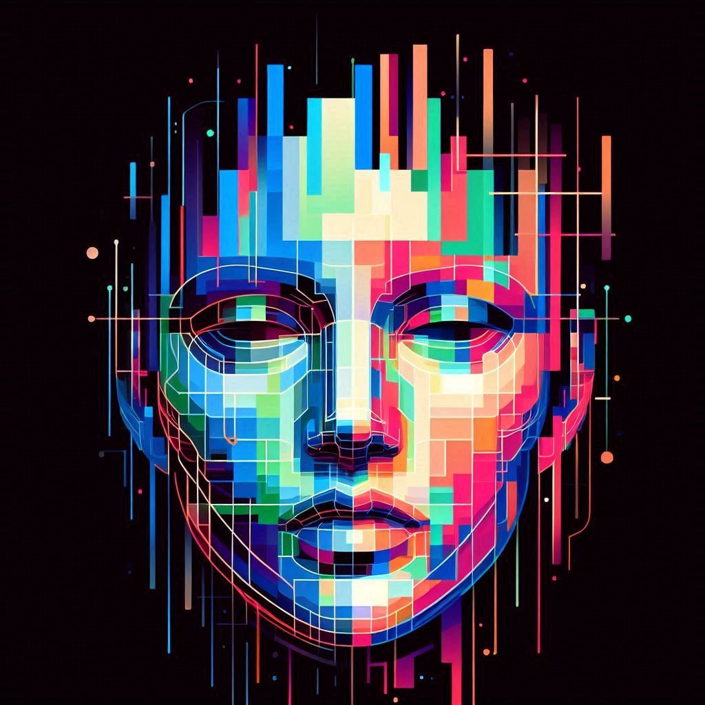 Glitch Human Head Art – Surreal Digital Portrait
