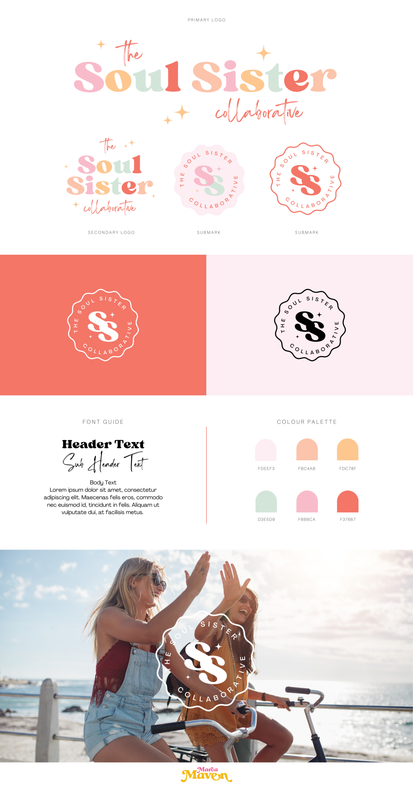 Small Business Brand Kit – Fun, Bright and Colorful Branding – Rainbow Logo – DIY – Canva