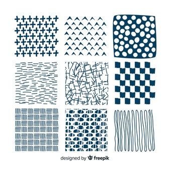 Mão desenhada coleção de padrão de forma abstrata | Vetor Grátis