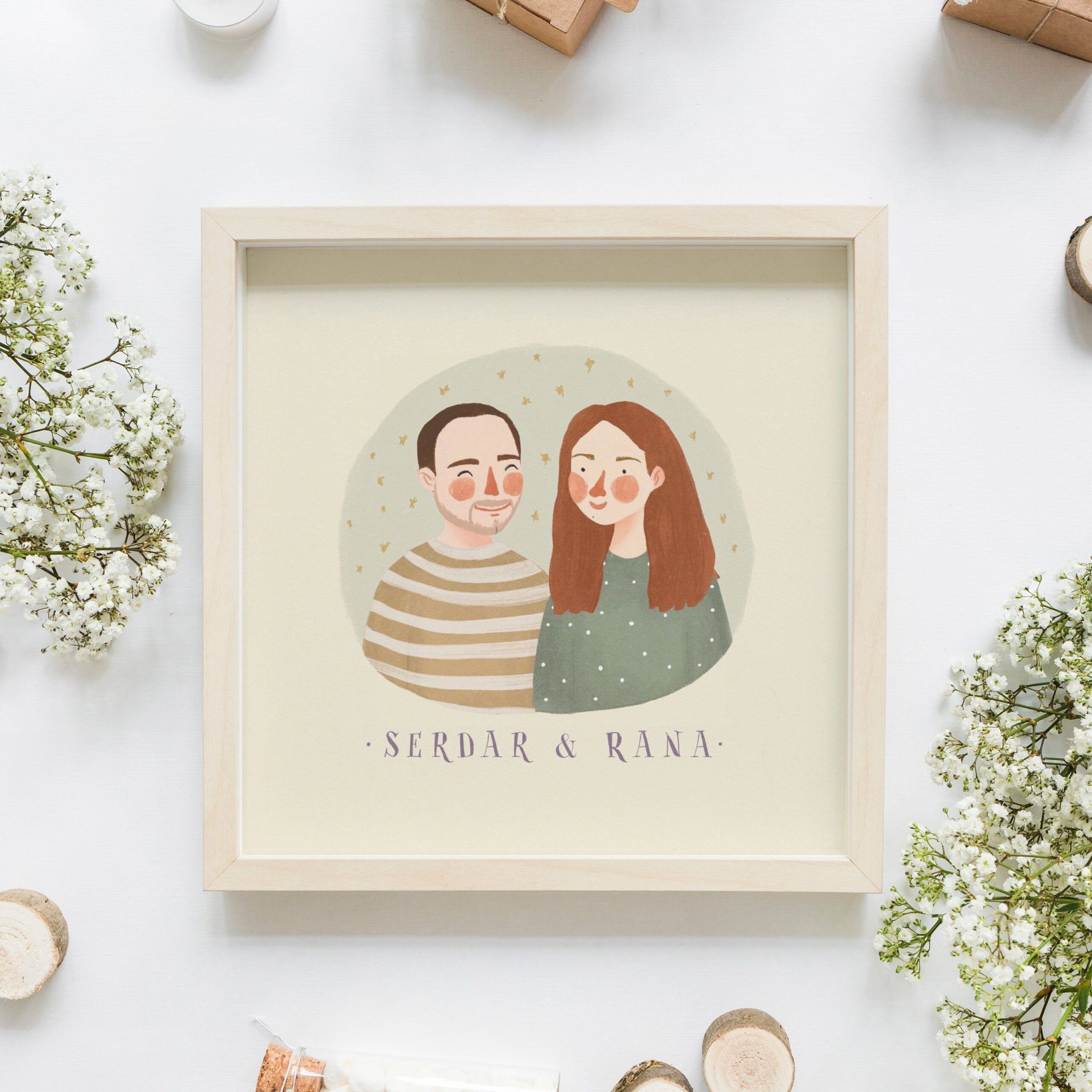 custom family portrait illustration with jesus