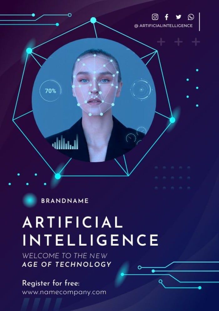 Artificial intelligence technology poster | Free Vector