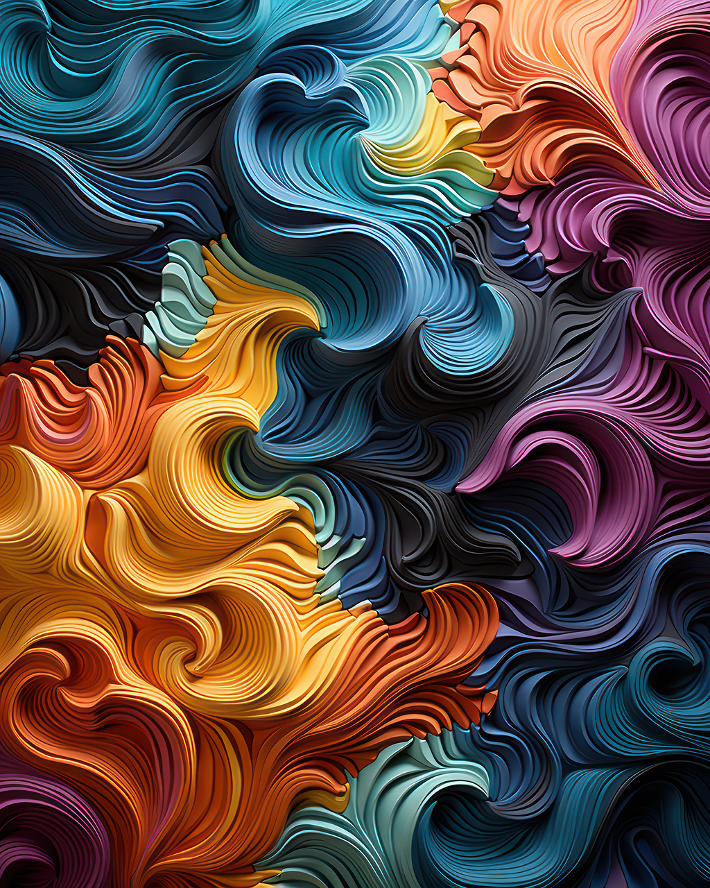 Download Ai Generated, Waves, Abstract. Royalty-Free Stock Illustration Image