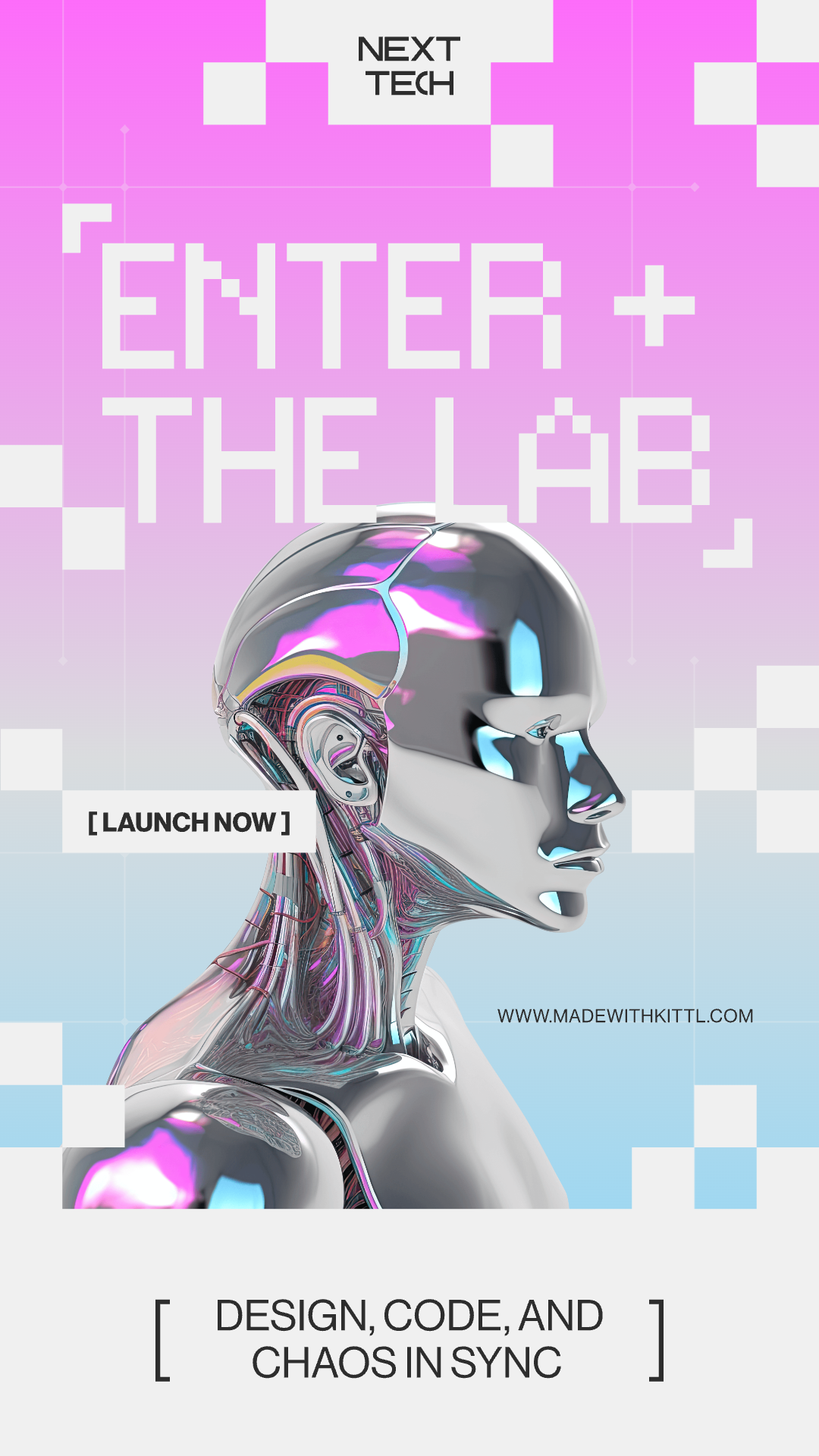 Futuristic Ai Bot Tech Brutalism Instagram Story Template