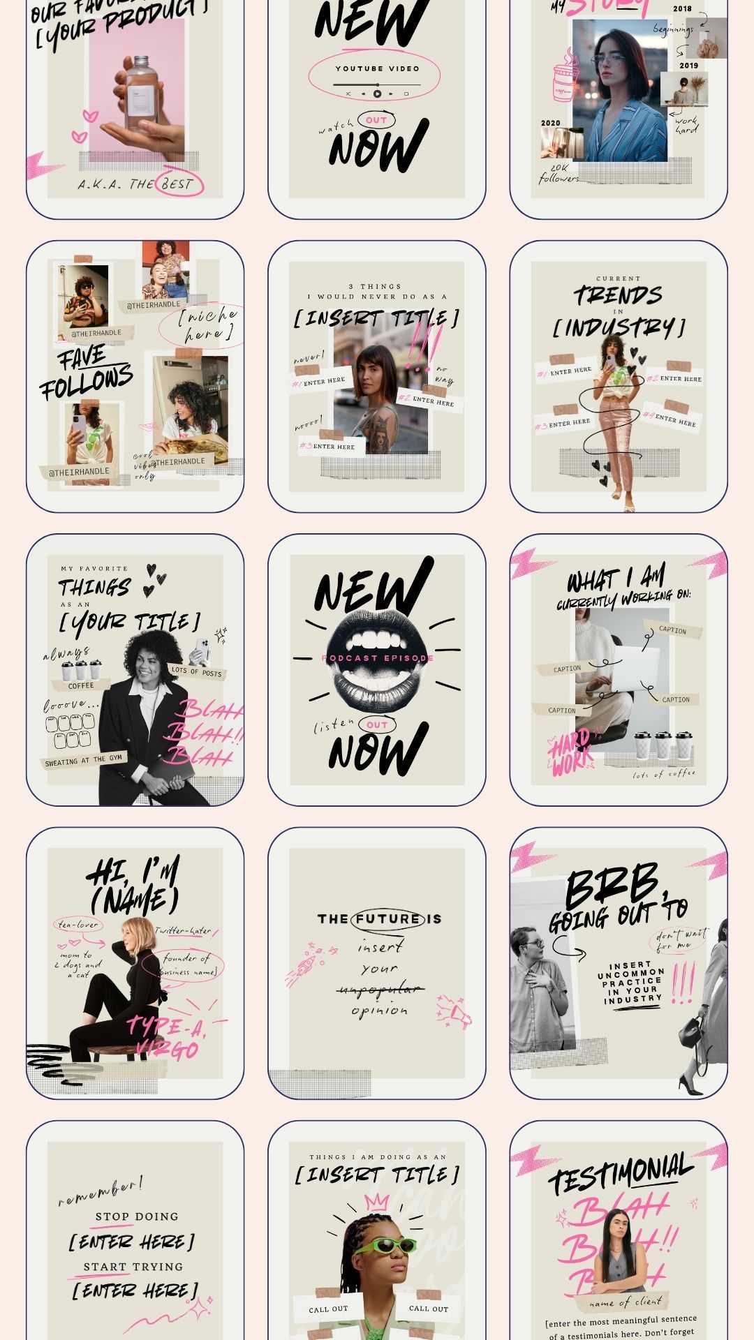 Stylish Instagram Feed Post Canva Templates for Stunning Grids