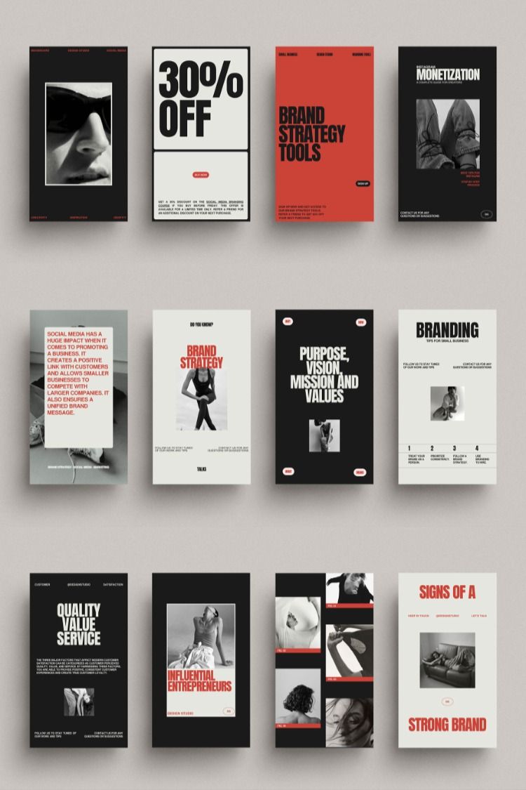 RED | Instagram Stories | Social Media Design Template for Canva.