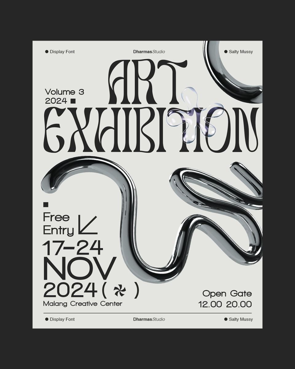 Salty Mussy Font – Stunning Art Exhibition Poster Design