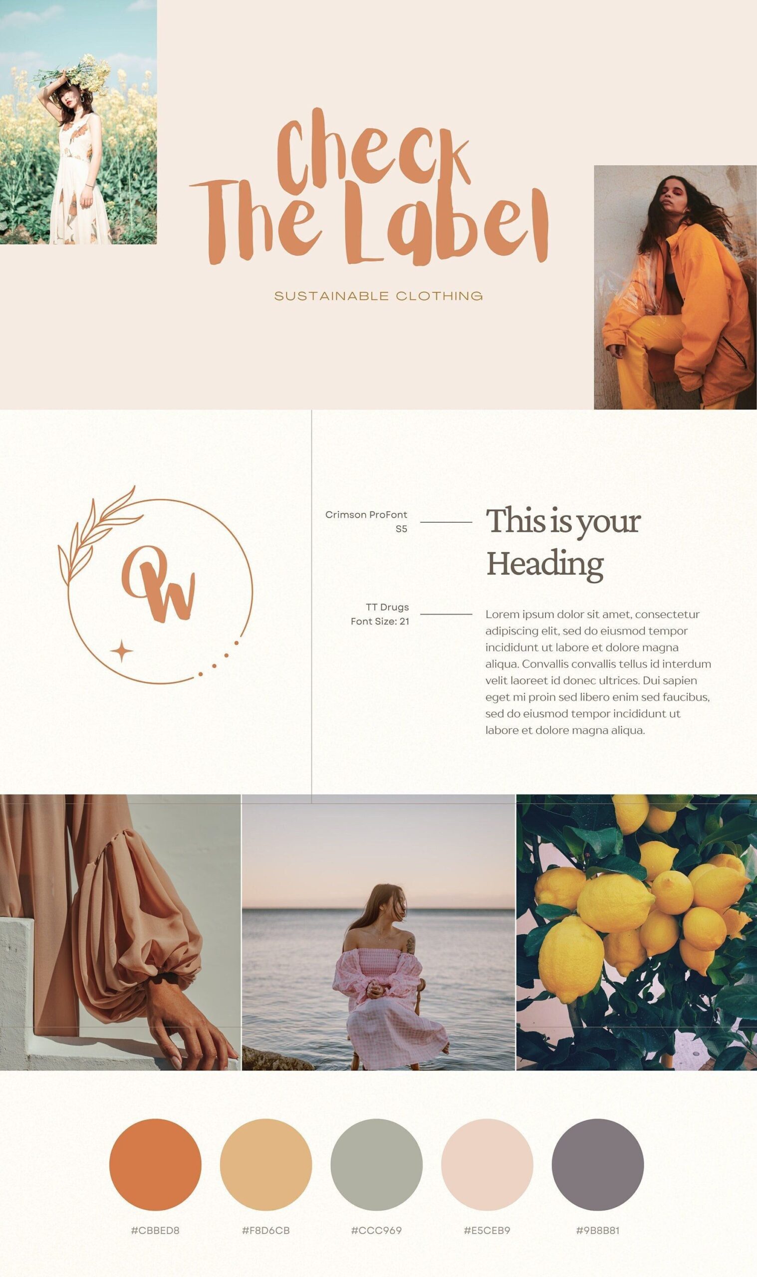 Branding Template | Brand Board Template | Canva Premade Light Branding Kit |