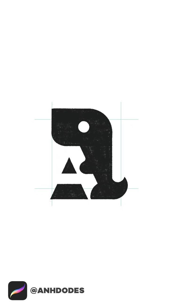 Negative Space Letter A Dinosaur logomark design process  credit: @anhdodes – Anh Do – logo designer