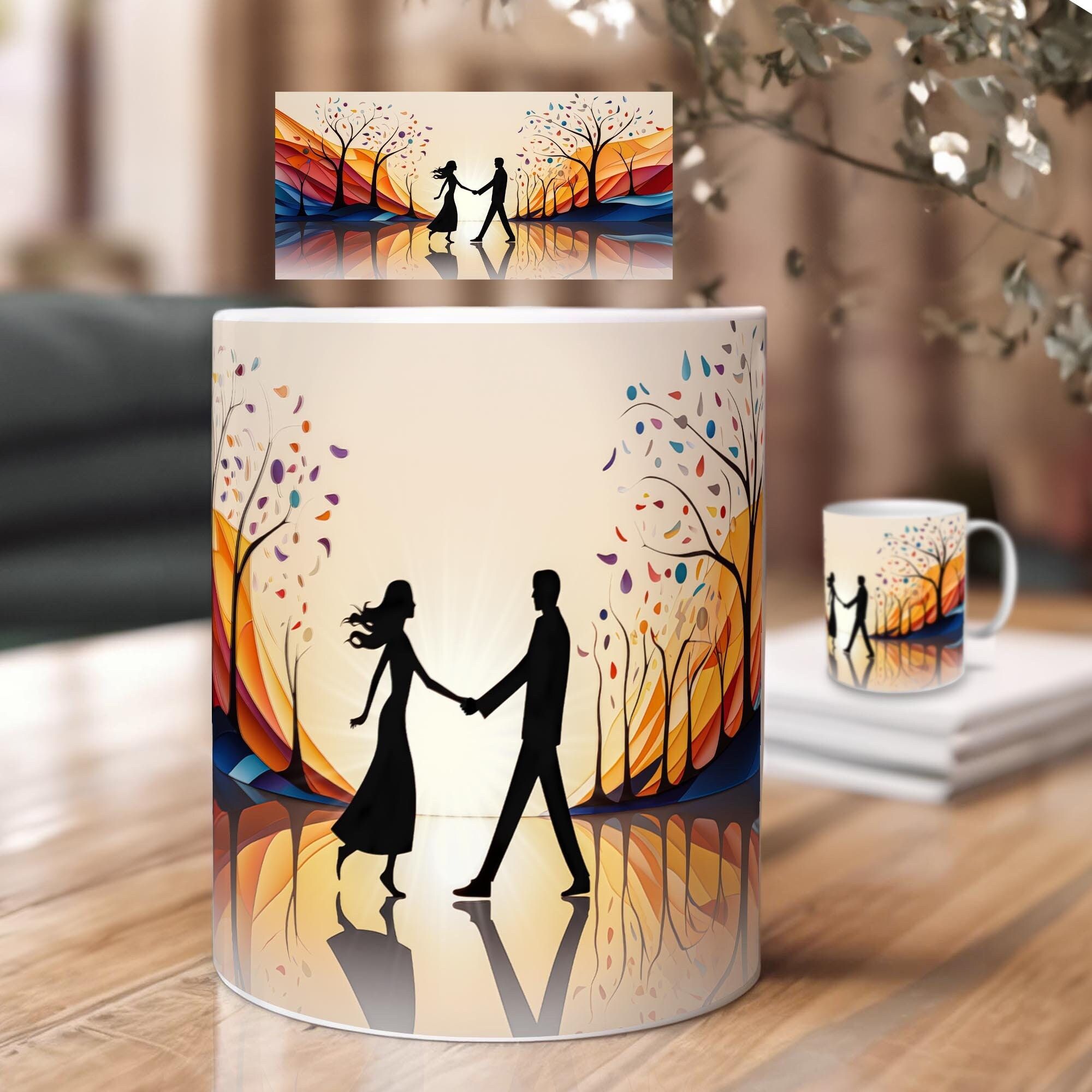Couple Silhouette Sublimation Design Mugs Sublimation Design Coffee Mug Design Man and Woman 15 OZ, 11 OZ Mugs PNG Download – Etsy