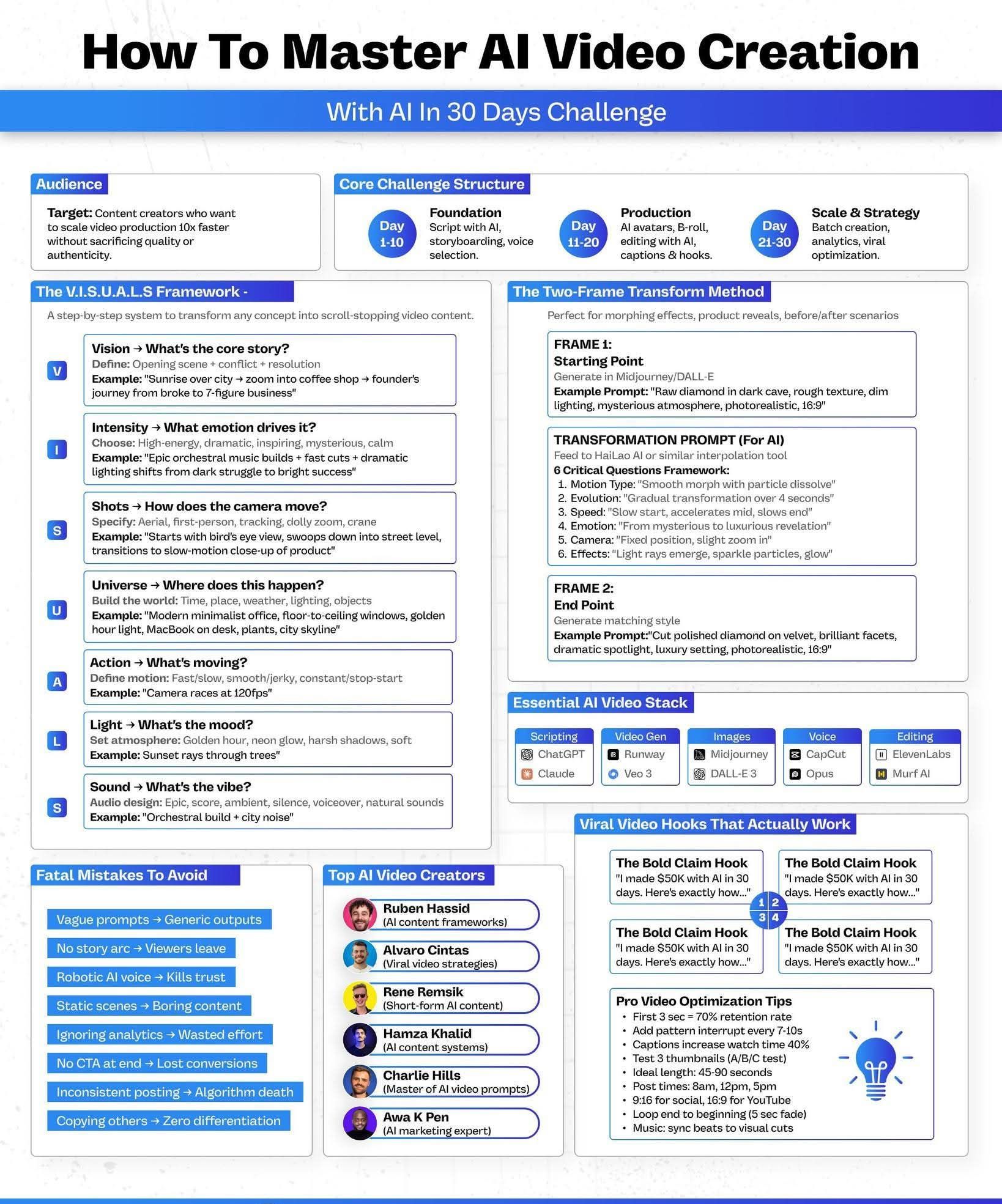 *Master AI Video Creation in 30 Days: The Ultimate V.I.S.U.A.L.S Framework & Challenge*