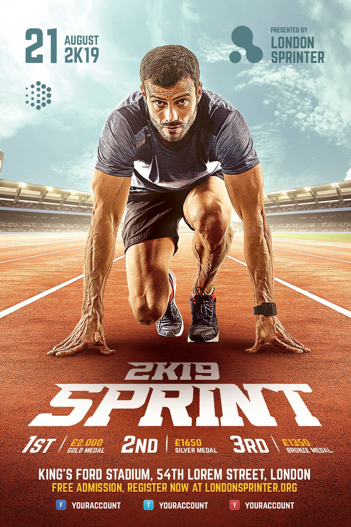 Sprint Run Flyer Template – Bornx Design