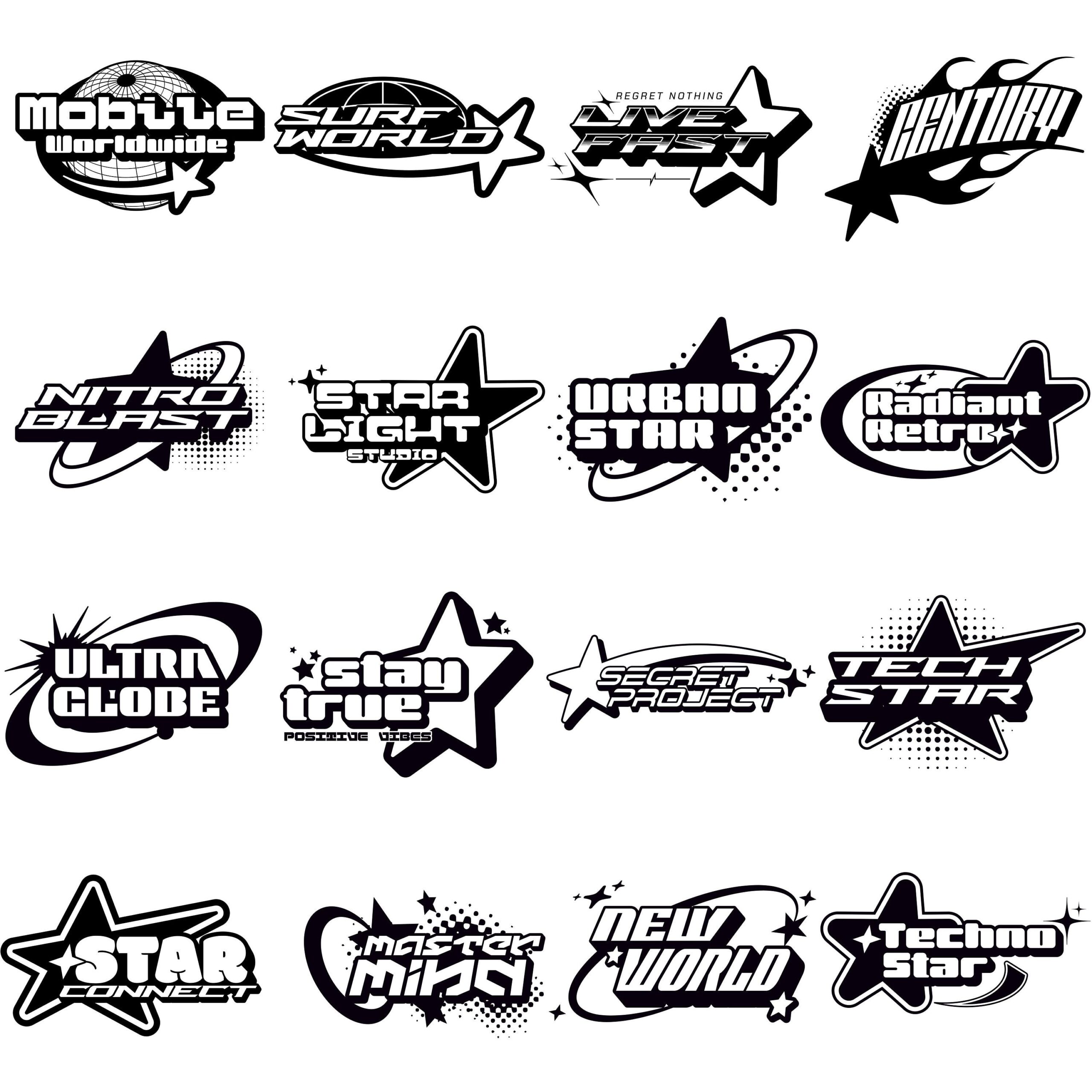 140 designs de logo An 2000, Lot de logos An2k premium, Designs esthétiques streetwear des années 2000, Designs de logo streetwear An 2000, Lot de conceptions PNG Logo An 2000