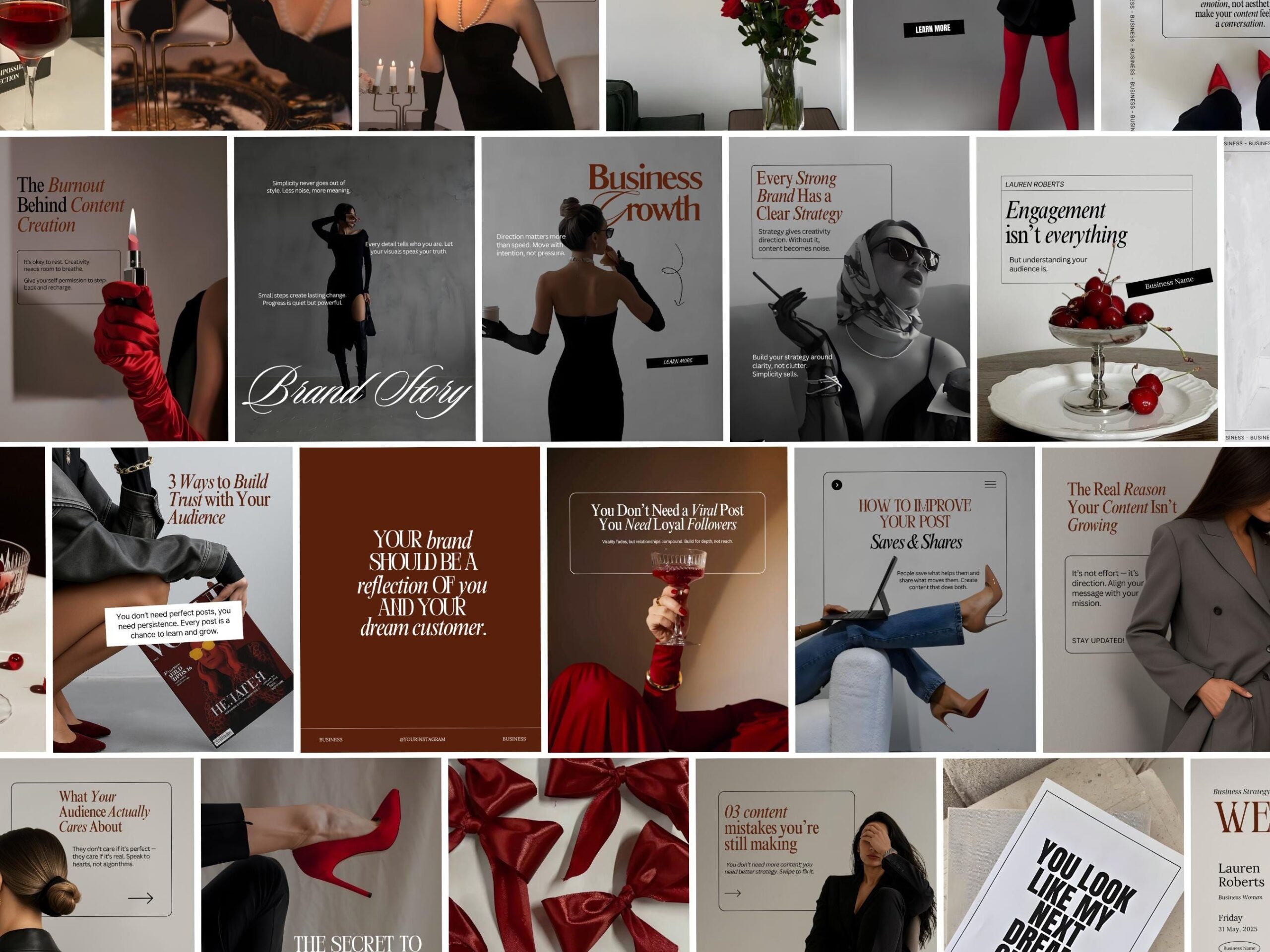 Modèles de carrousel Instagram pour réseaux sociaux élégants, créateur de contenu Canva, ensemble de publications inspiré de Pinterest, esthétique classique, tendance, marketing