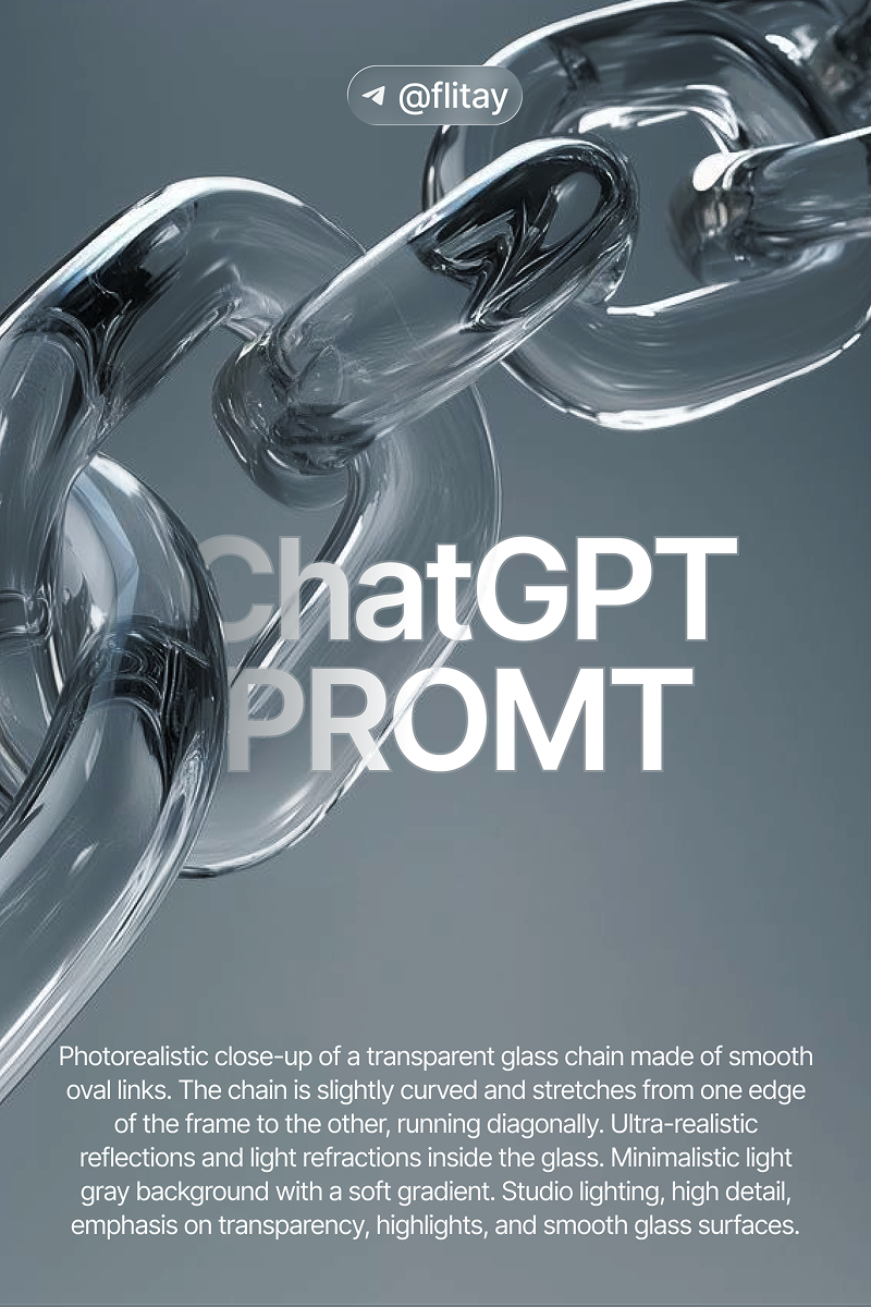 Glass chain 3D — промпт для оформления презентаций и визуалов