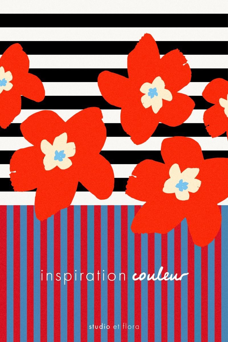 Marimekko inspired stripes & floral pattern