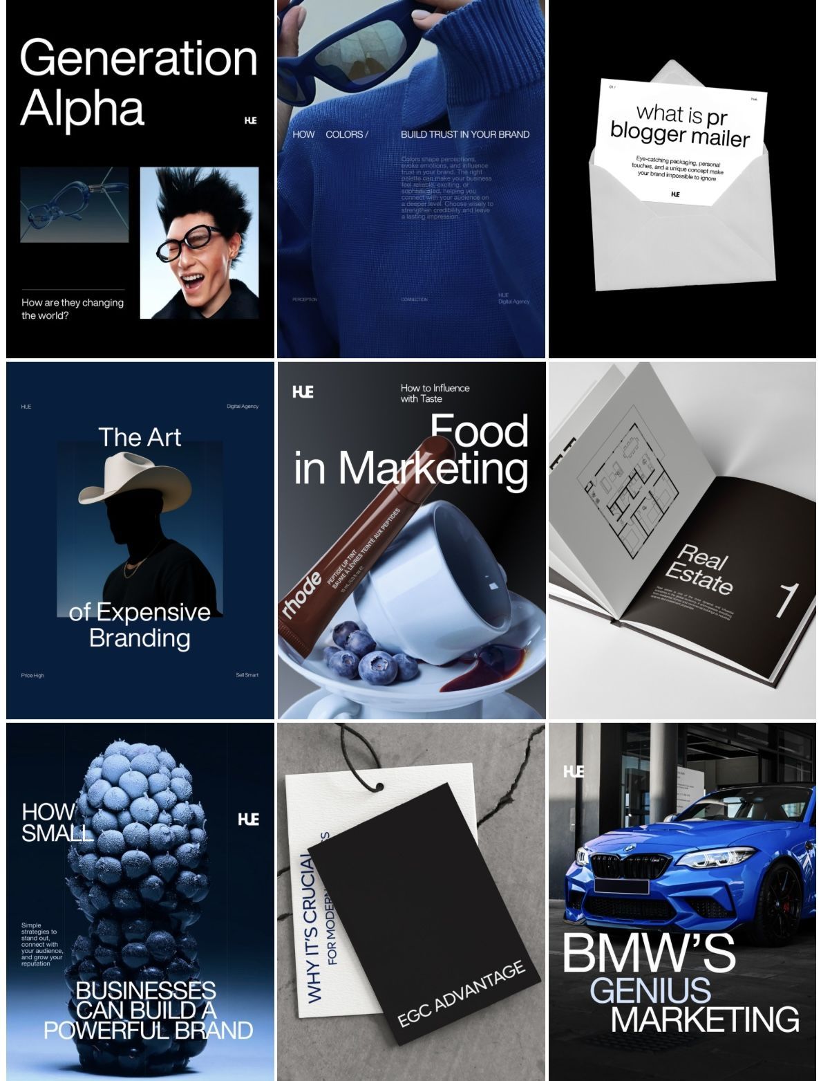 Instagram layout • HUE Digital Marketing Agency