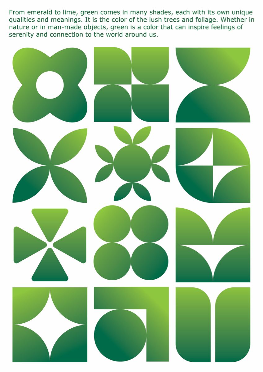 Green Symbols Graphic Design Poster