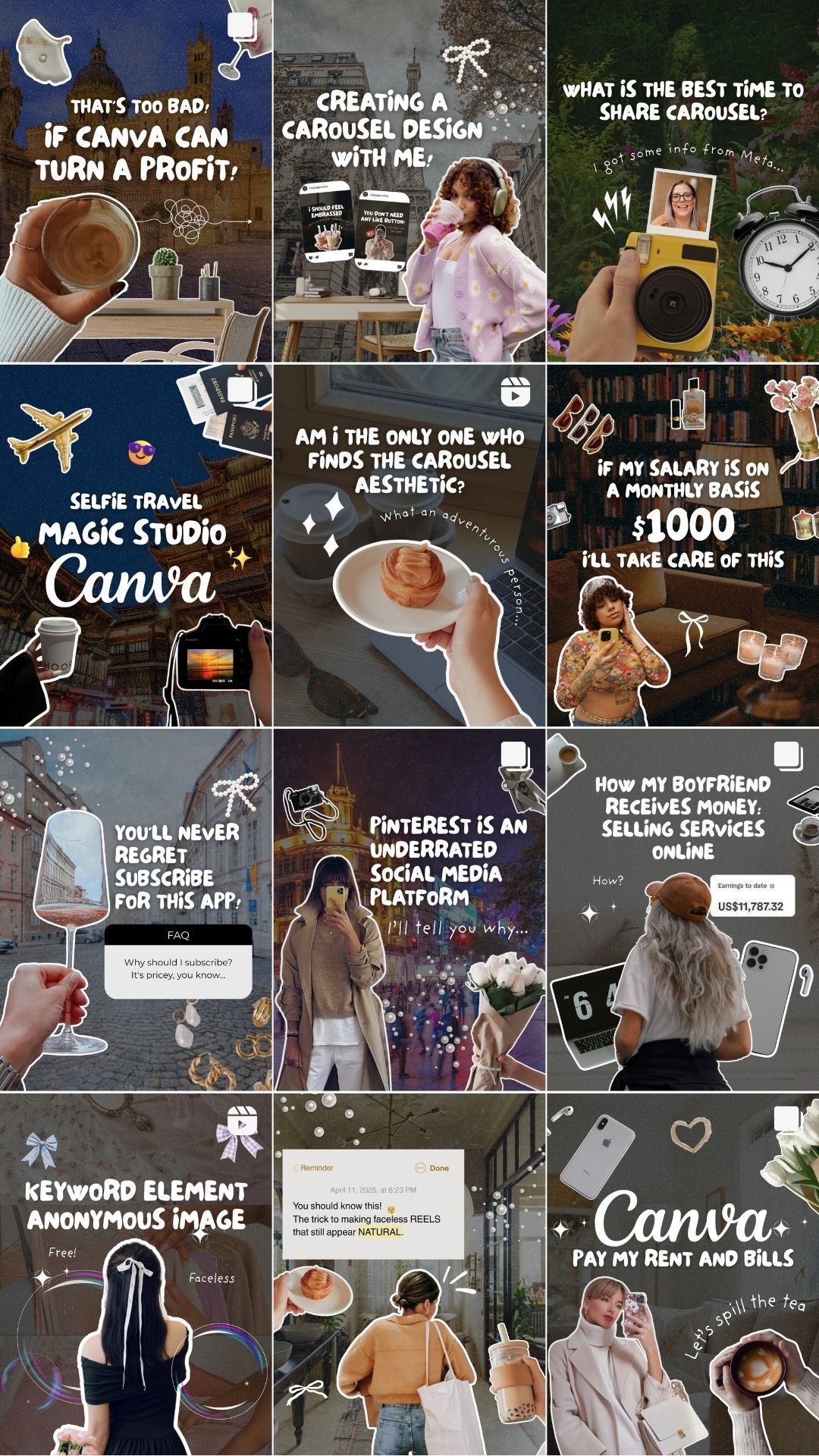 Cozy Animated Instagram Carousel Design PLR | Editable Canva Template