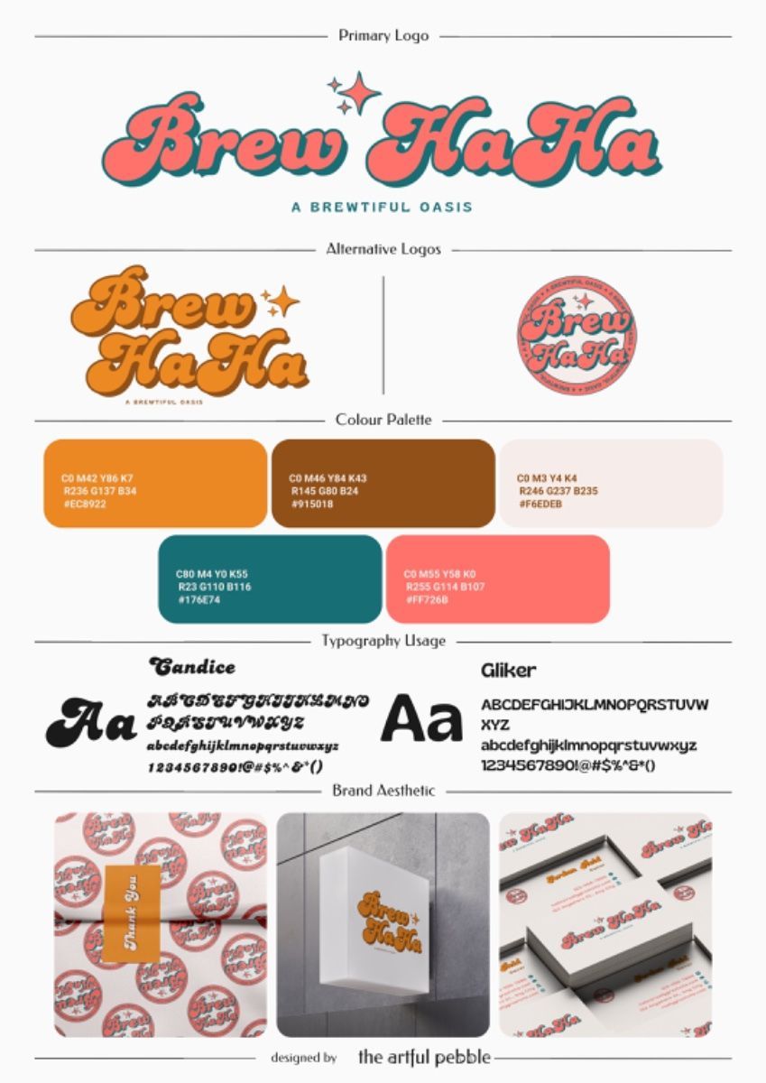 Retro 70s Vintage Premade Branding Kit, Semi Custom Brand Package