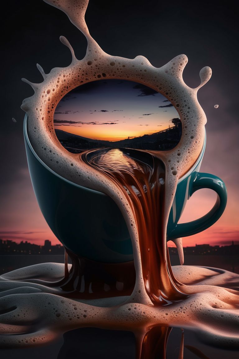 Sunset and a cup of coffee,