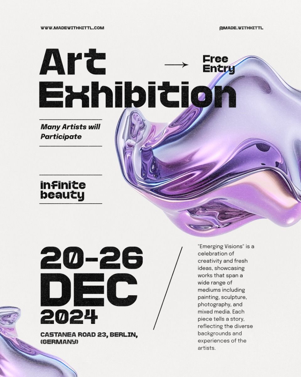 Editable Art Exhibition Poster Design Template