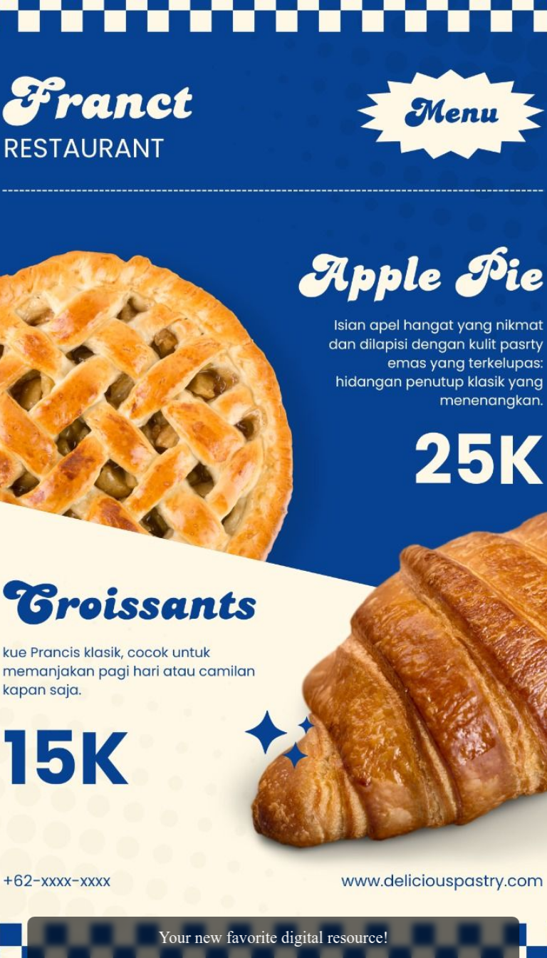 Classic French Dessert Poster & Food Flyer Template